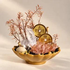 Golden Petal Crystal Bowl