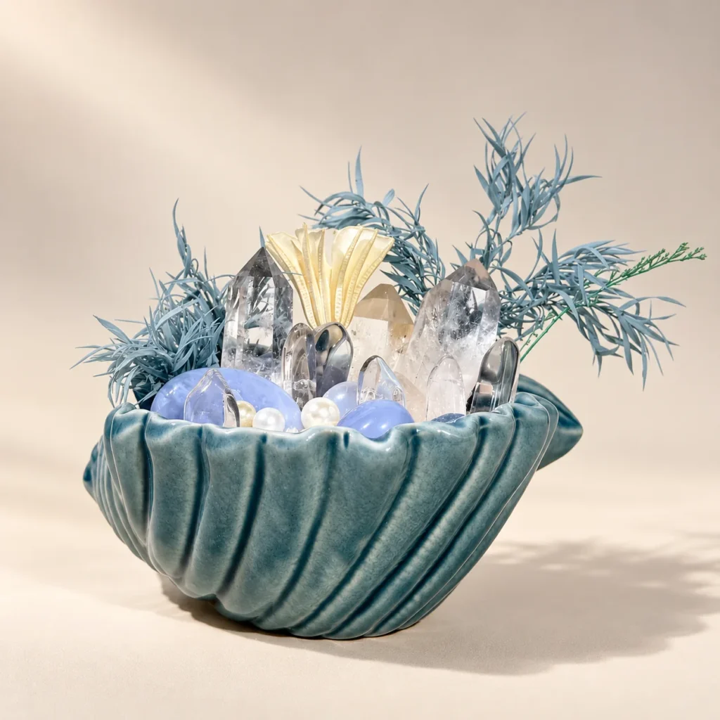 Seafoam Shell Crystal Garden