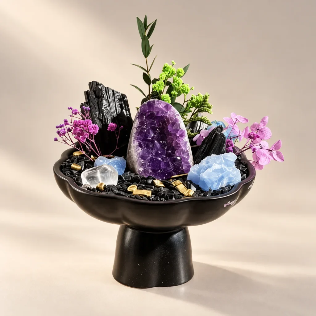 Starlit Amethyst Crystal Bowl