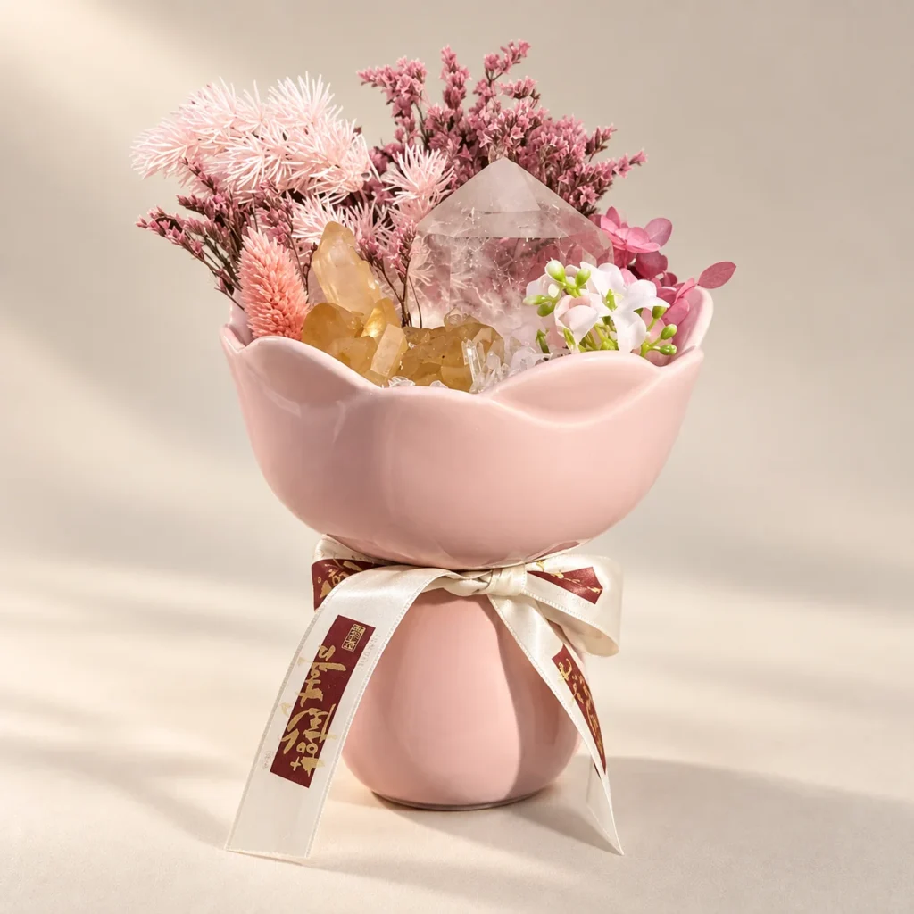 Rose Lotus Crystal Pedestal