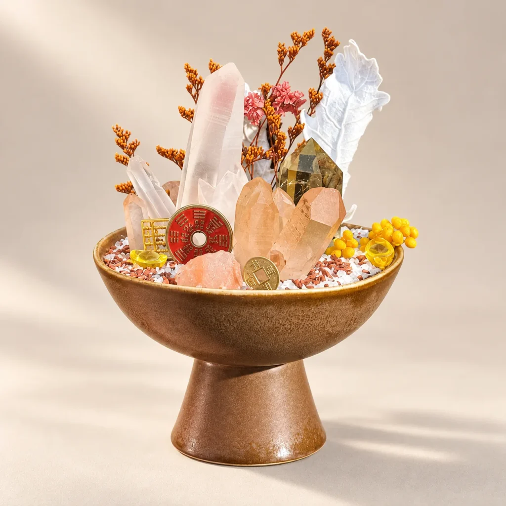Golden Wishes Crystal Bowl