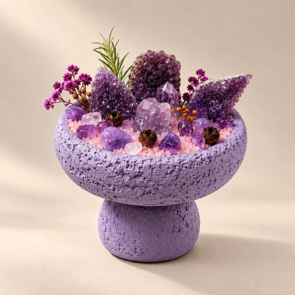Violet Aura Crystal Pedestal