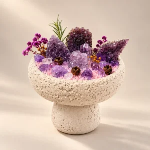 Ivory Violet Crystal Pedestal