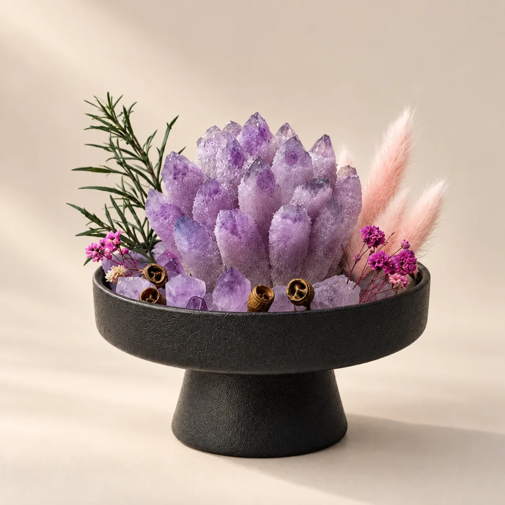 Violet Feather Crystal Garden