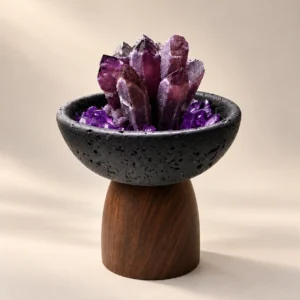 Amethyst Woodstand Crystal Bowl