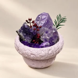 Violet Tea Garden Crystal Bowl